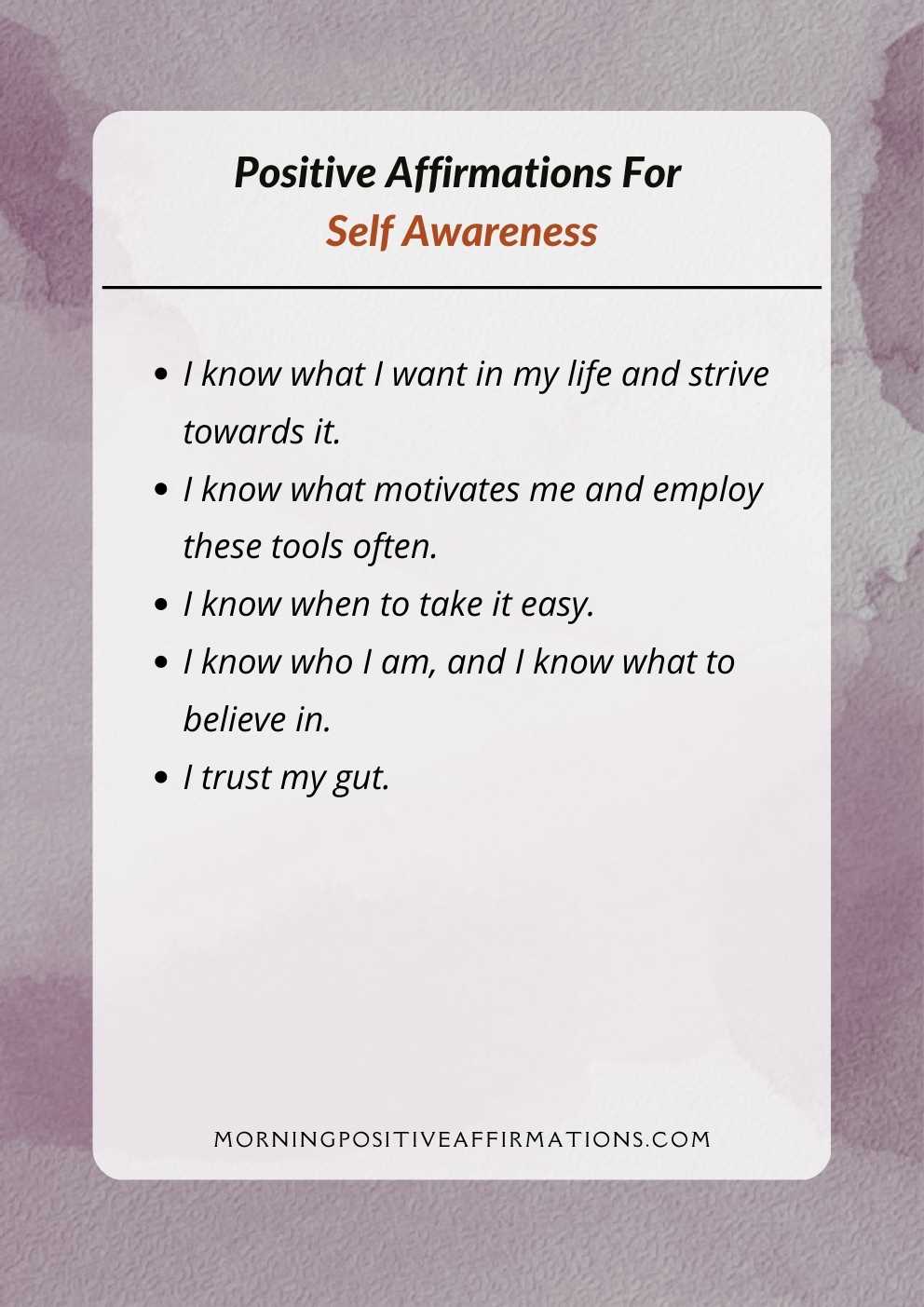 50+ Positive Affirmations For Self Awareness