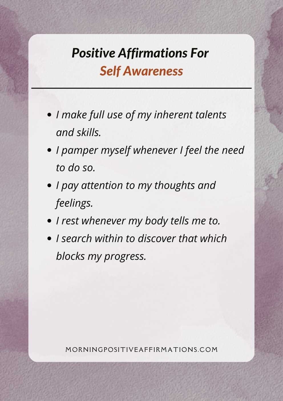 50+ Positive Affirmations For Self Awareness