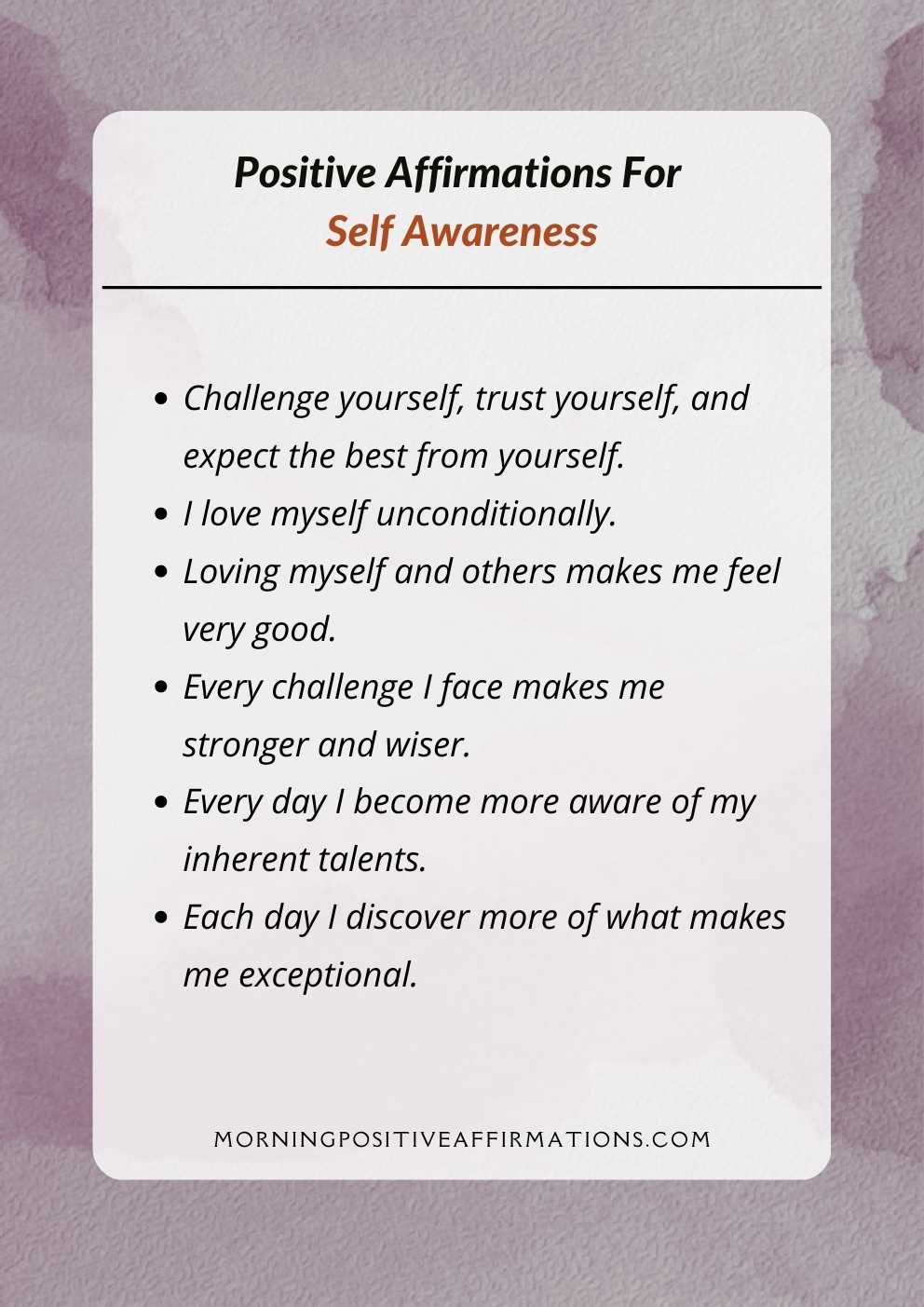 50+ Positive Affirmations For Self Awareness