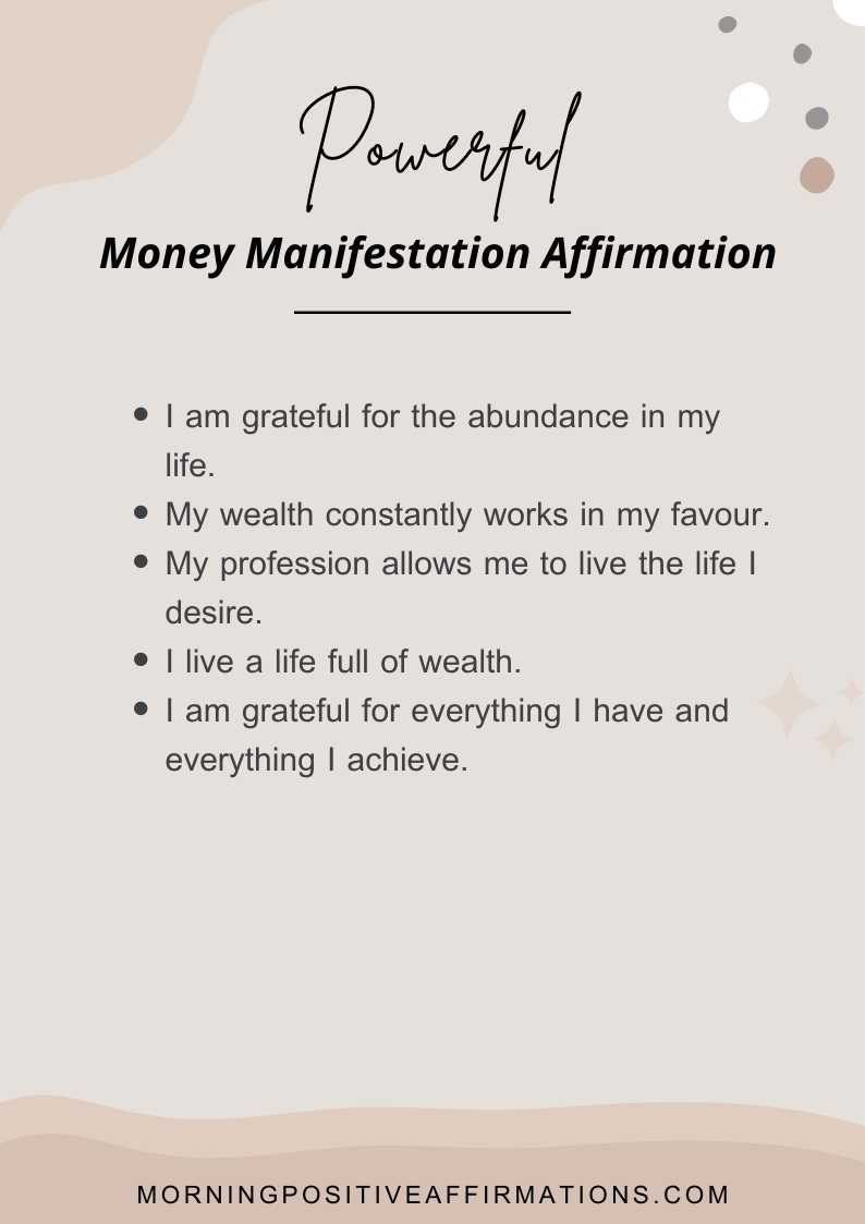 70+ Powerful Money Manifestation Affirmation